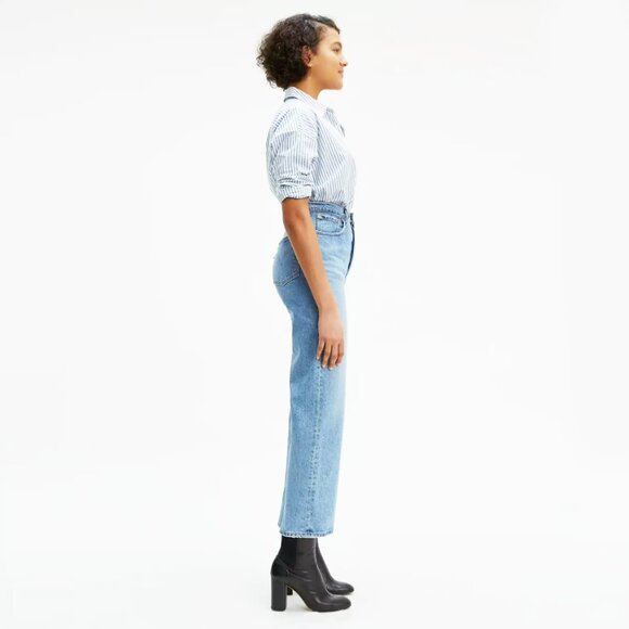 Levi's Ribcage Straight Medium Wash High Rise Ankle Jeans - Size 27 - Picture 2 of 14